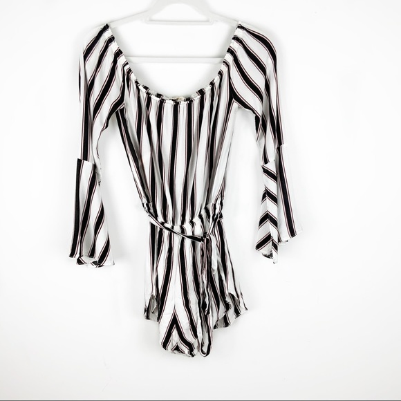 Silence + Noise Stripped Romper - Picture 1 of 5